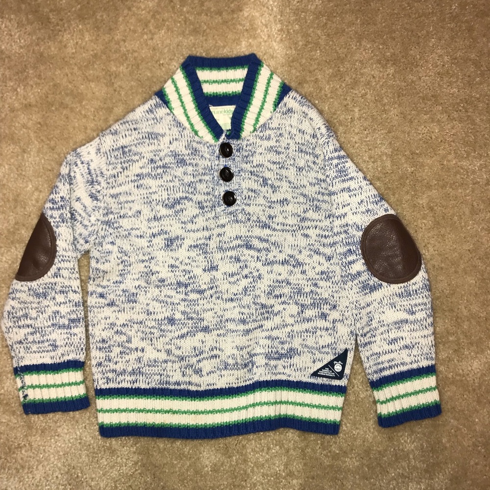 Winter sweater with elbow patch